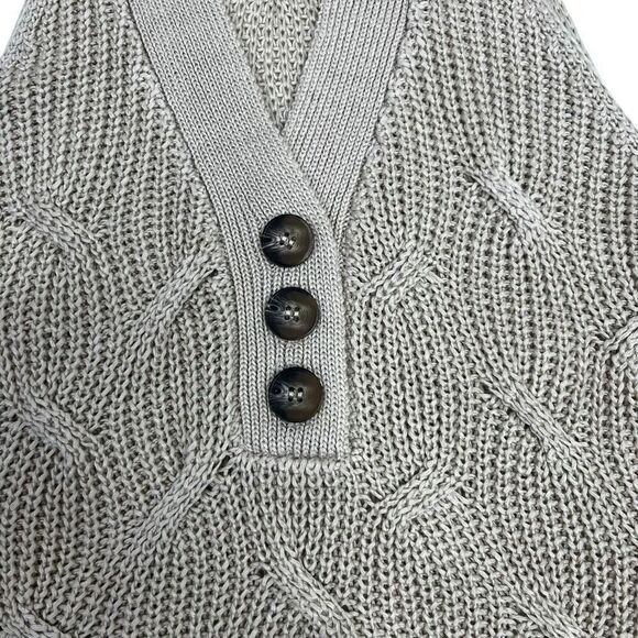 Marled Womens Knit Three-Button V-Neck Sleeveless Sweater Vest Beige Medium - Picture 3 of 16
